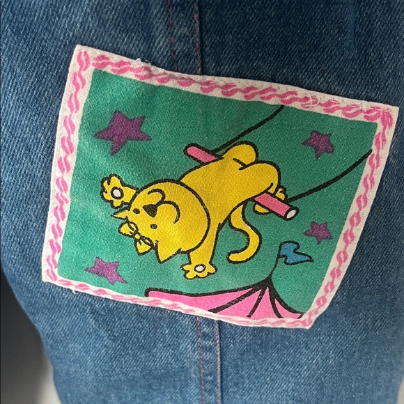 Catton Candy Pink and Blue Kids One Piece Jean With Cats Size 12 Months - Picture 4 of 13